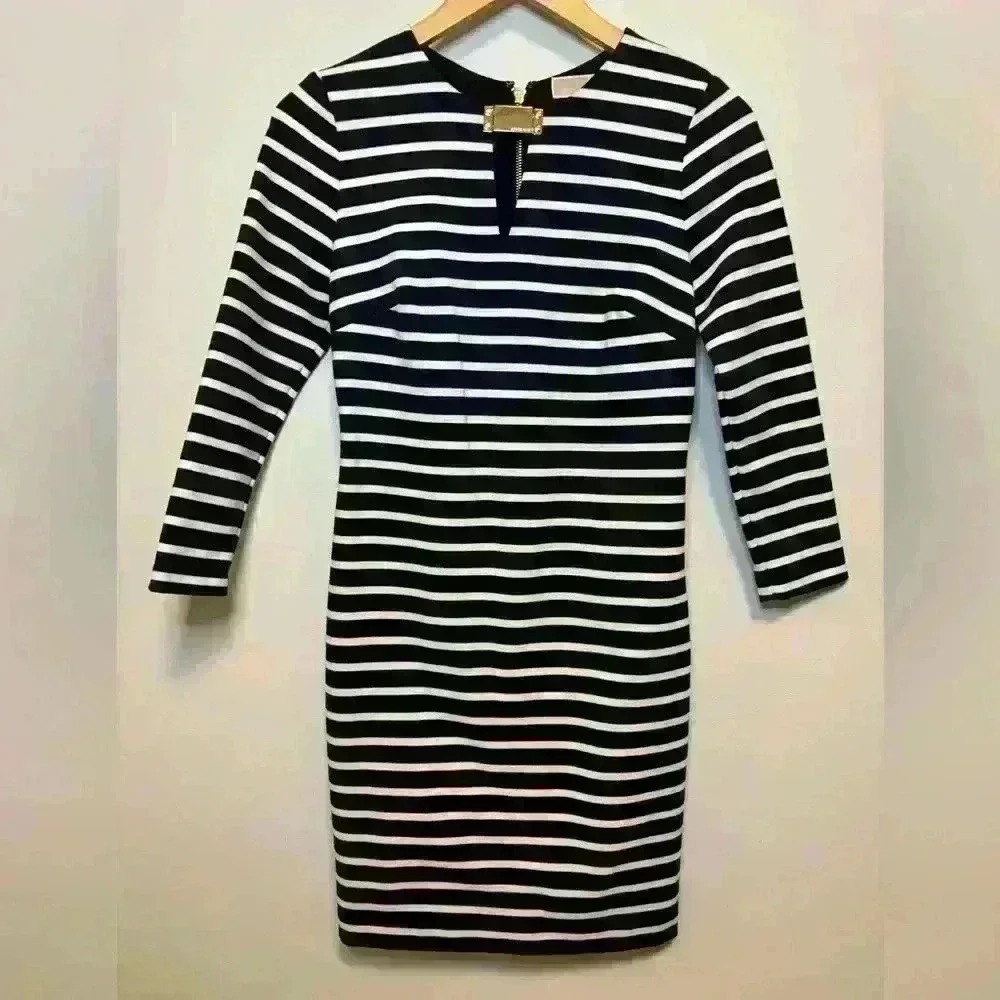 Micheal Kors Mid Length Dress -  Gold Accents - Size XS